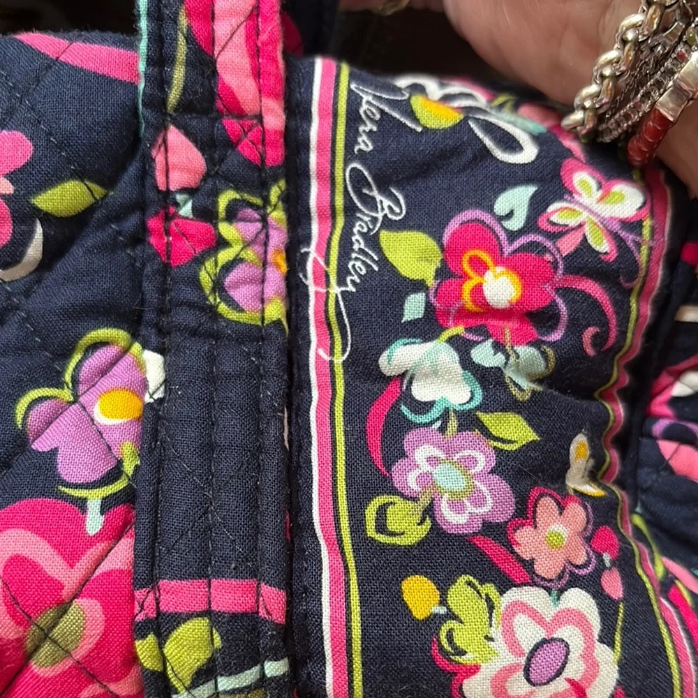 Vera Bradley Black and Pink Quilted Shoulder Bag - Picture 8 of 8